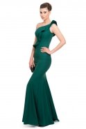 Uzun Zümrüt Yeşili Mezuniyet Elbisesi C3271