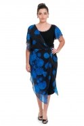 Short Sax Blue Oversized Evening Dress ALY6382