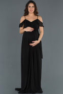 Black Long Pregnancy Evening Dress ABU744