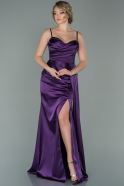 Purple Long Satin Mermaid Evening Dress ABU1894