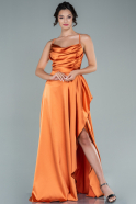 Orange Long Satin Evening Dress ABU1843
