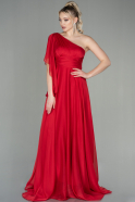 Long Red Chiffon Evening Dress ABU3819