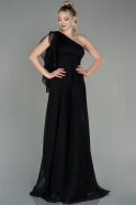 Long Black Chiffon Evening Dress ABU3819