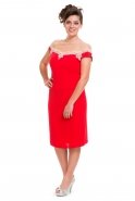 Kısa Kırmızı Abiye Elbise O3616