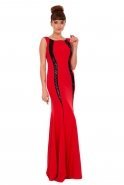 Uzun Kırmızı Abiye Elbise C3073