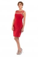 Kısa Kırmızı Abiye Elbise C5179