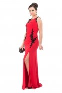 Uzun Kırmızı Abiye Elbise O1006