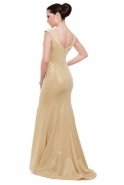 Uzun Gold Abiye Elbise C3189