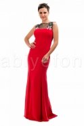 Uzun Kırmızı Abiye Elbise C6072