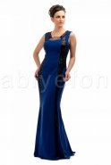 Uzun Saks Mavi Abiye Elbise C6165