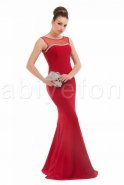 Uzun Kırmızı Abiye Elbise C6096