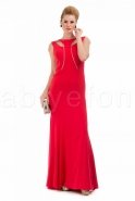 Uzun Kırmızı Abiye Elbise C6066