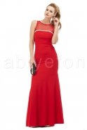 Uzun Kırmızı Abiye Elbise C6051