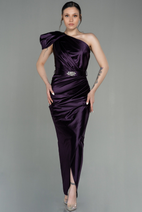 Robe de Soirée Longue Violet Foncé ABU2982