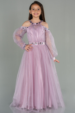 Long Powder Color Girl Dress ABU2454