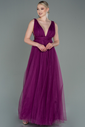 Long Violet Prom Gown ABU3135
