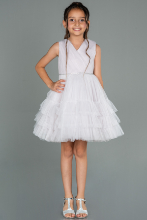 Short Powder Color Girl Dress ABK1769