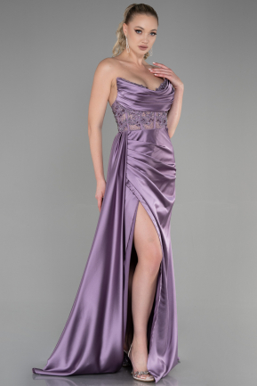 Lavender Long Satin Evening Dress ABU3683