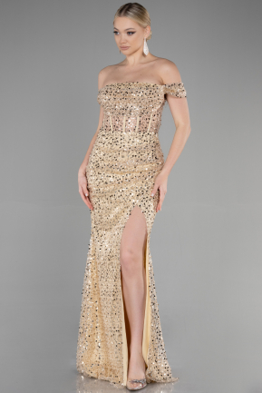 Long Gold Scaly Evening Dress ABU3498