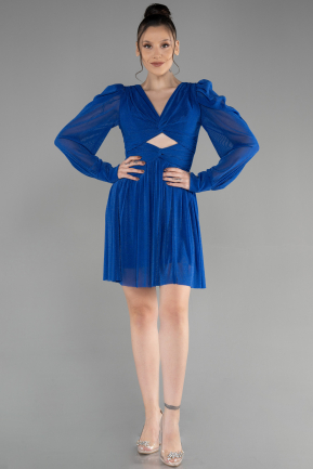 Short Sax Blue Invitation Dress ABK1839
