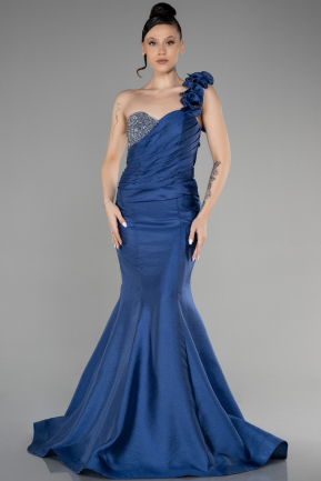 Long Navy Blue Mermaid Prom Dress ABU3524