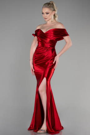 Long Red Mermaid Evening Gown ABU3612