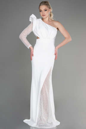 Robe Haute Couture Longue Dantelle Blanc ABU3642