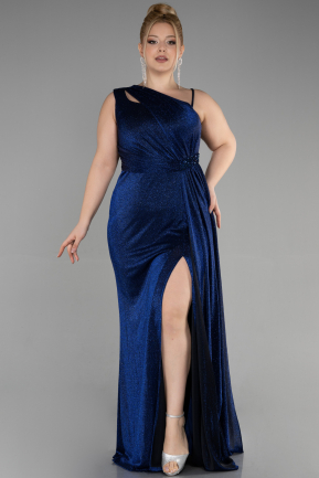 Long Sax Blue Formal Plus Size Dress ABU3639
