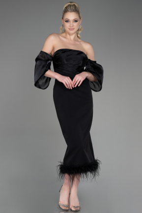 Black Midi Invitation Dress ABK1796