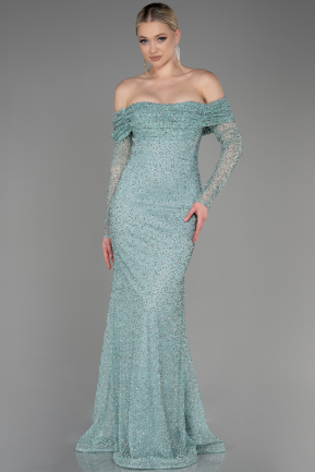 Long Turquoise Mermaid Prom Dress ABU3777