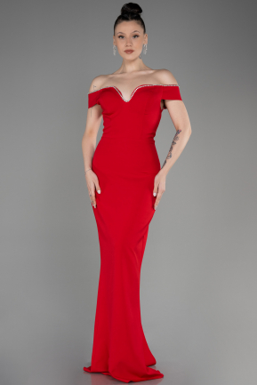 Long Red Prom Gown ABU3781