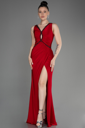 Long Red Mermaid Prom Dress ABU3782