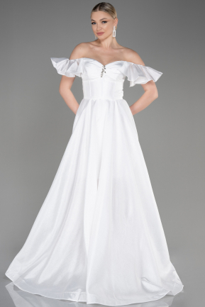 Long White Evening Dress ABU3884