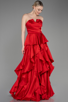 Long Red Prom Gown ABU3886