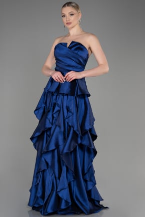 Long Navy Blue Prom Gown ABU3886