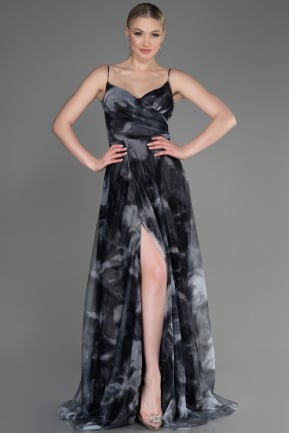Long Black Plus Size Prom Dress ABU3889