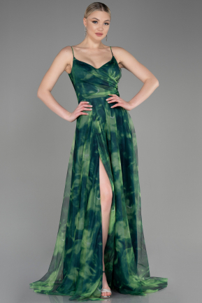 Long Green Plus Size Prom Dress ABU3889