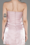 Powder Color Strapless Short Satin After Party Dress ABK2035