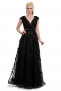 Prenses Siyah Abiye Elbise F2382