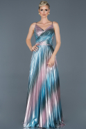 Rose Uzun Saten İp Askılı Mezuniyet Elbisesi ABU913