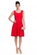 Kısa Kırmızı Mezuniyet Elbisesi C8000