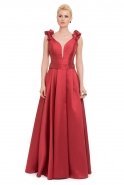 Uzun Kırmızı Abiye Elbise ST5180