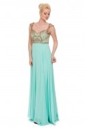 Uzun Mint Abiye Elbise ALY6233
