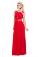 Uzun Kırmızı Abiye Elbise AN2303