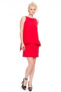 Kırmızı Dekoltesiz Davet Elbisesi ABK016
