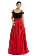 Uzun Kırmızı Dekoltesiz Nişan Elbisesi GG6828