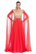 Uzun Kırmızı Abiye Elbise ALK5632