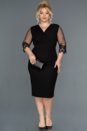 Short Black Plus Size Evening Dress ABK808