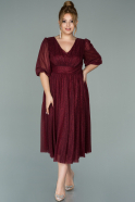 Short Burgundy Plus Size Evening Dress ABK1098