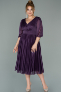Short Purple Plus Size Evening Dress ABK1098